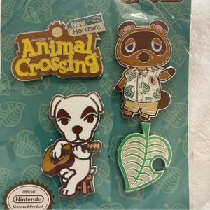 Animal crossing new horzons  4 piece enamel pin set new
